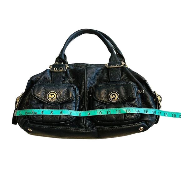 Michael Kors Black Soft Black Leather & Gold Hardware Satchel - Picture 9 of 13